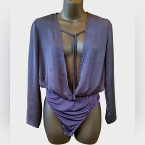 Missguided Deep Blue Long Sleeve Bodysuit